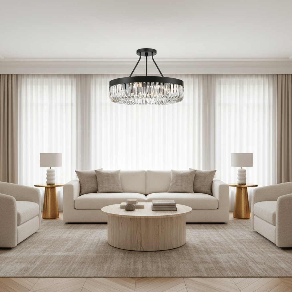 Riviko Alice 1-Tier 8-Light Round chandelier 23" - Scene