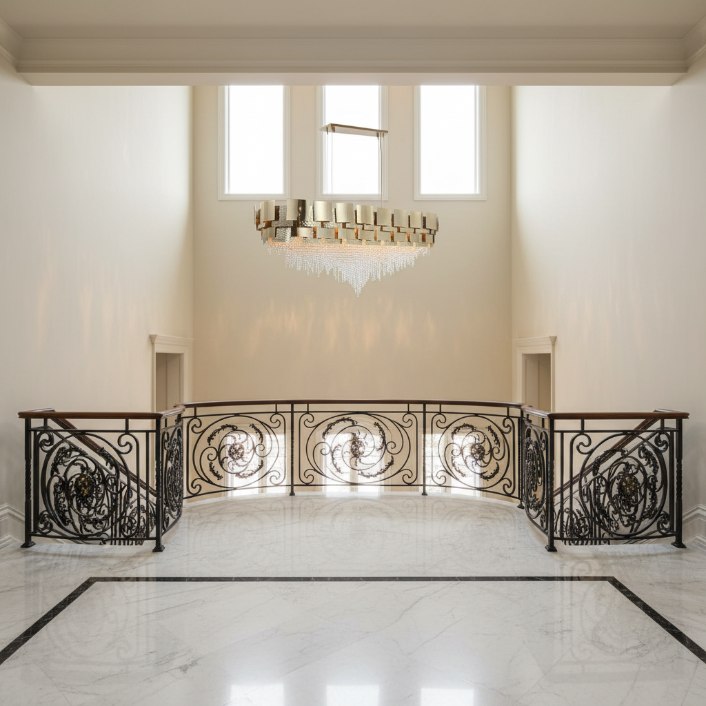 Riviko Radiant Cascade Linear Crystal Chandelier - dramatic American stairwell with soaring ceiling
