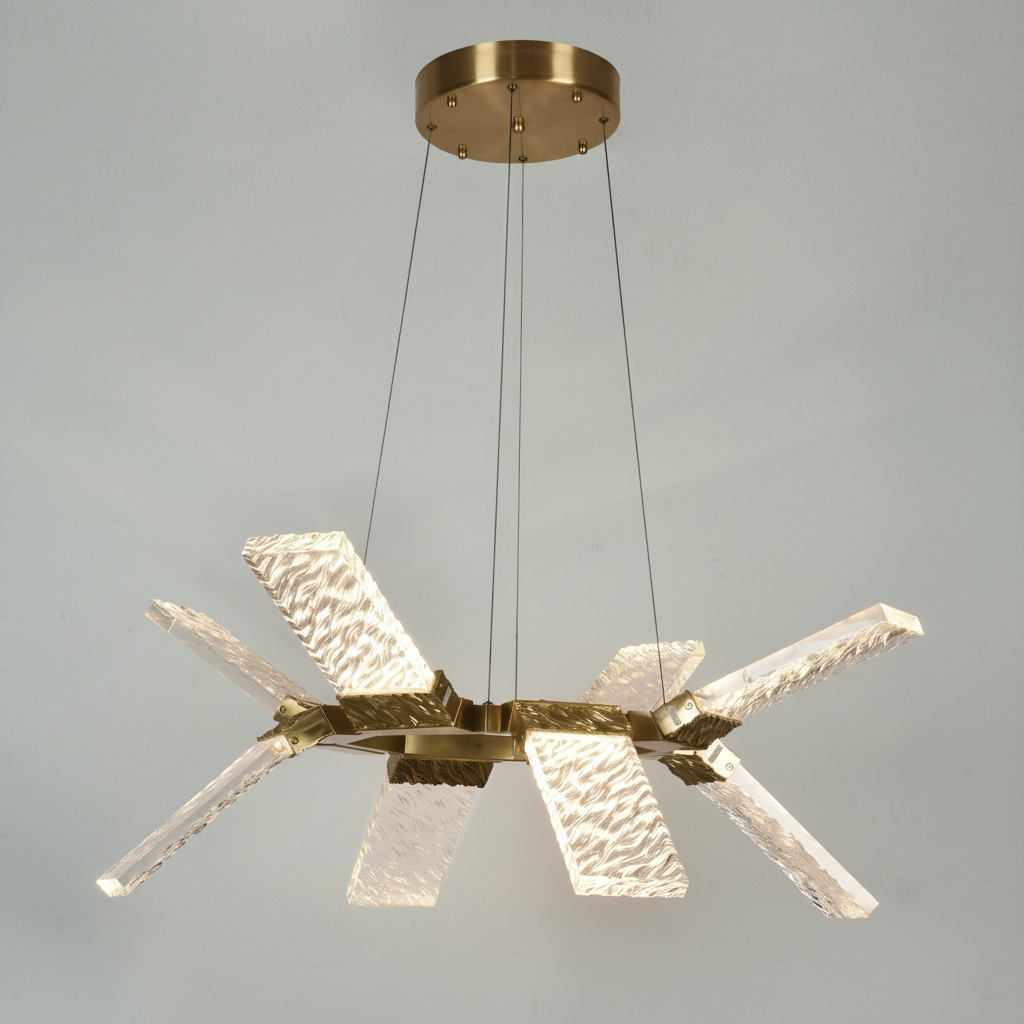 Riviko Radiant Crest Round Wave Chandelier - Background Shot
