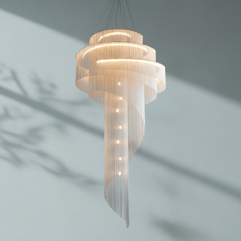 Riviko Radiant Cascade Ring Chandelier - Background Shot