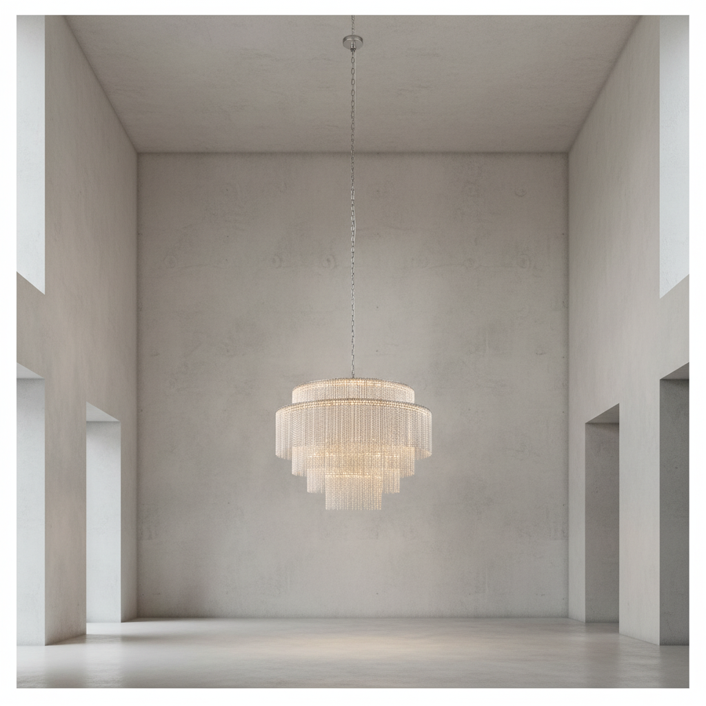 Riviko Radiant Cascade Ring Chandelier - Background Shot