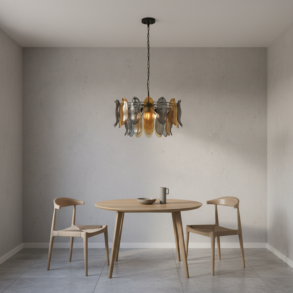 Riviko Verdant Canopy Art Glass Chandelier - Background Shot