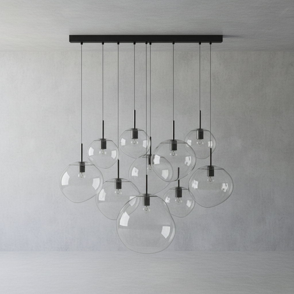 Riviko Molten Glass Orb Chandelier - Background Shot