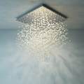 Riviko Custom Multicolor Maple Leaf Art Glass Chandelier - Studio Shot