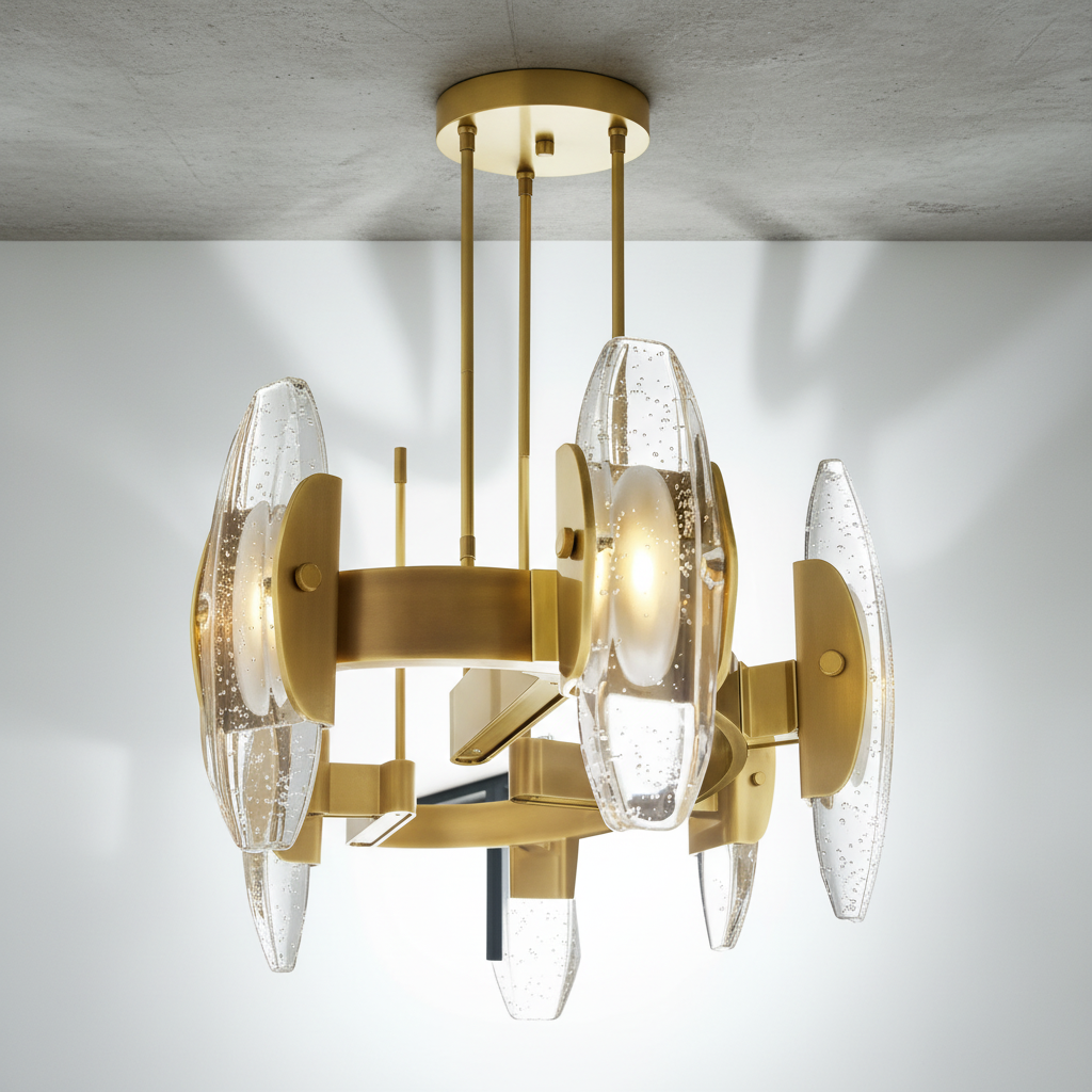 Riviko Veridian Glow Round Chandelier - Background Shot