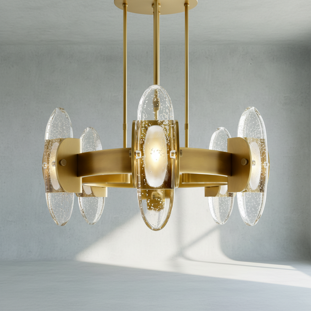 Riviko Veridian Glow Round Chandelier - Background Shot