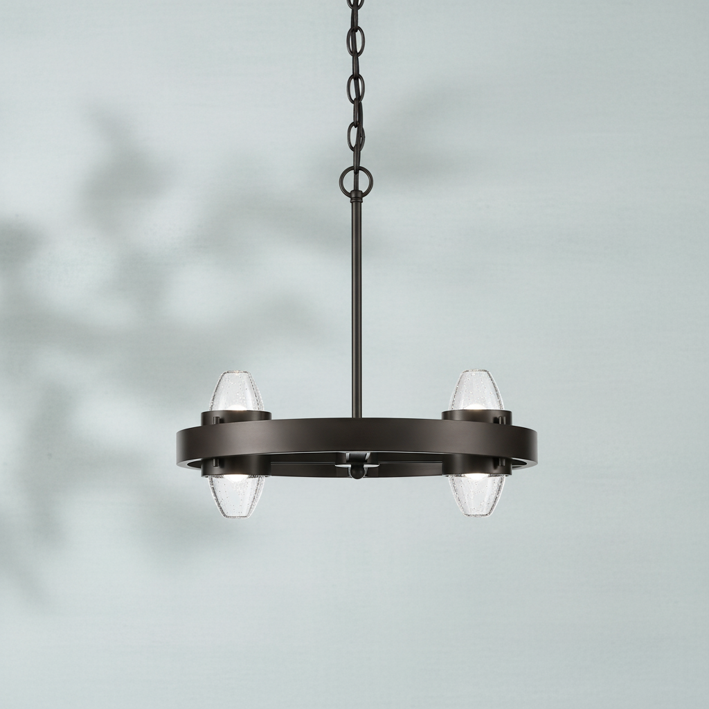 Riviko Veridian Glow Round Chandelier - Background Shot