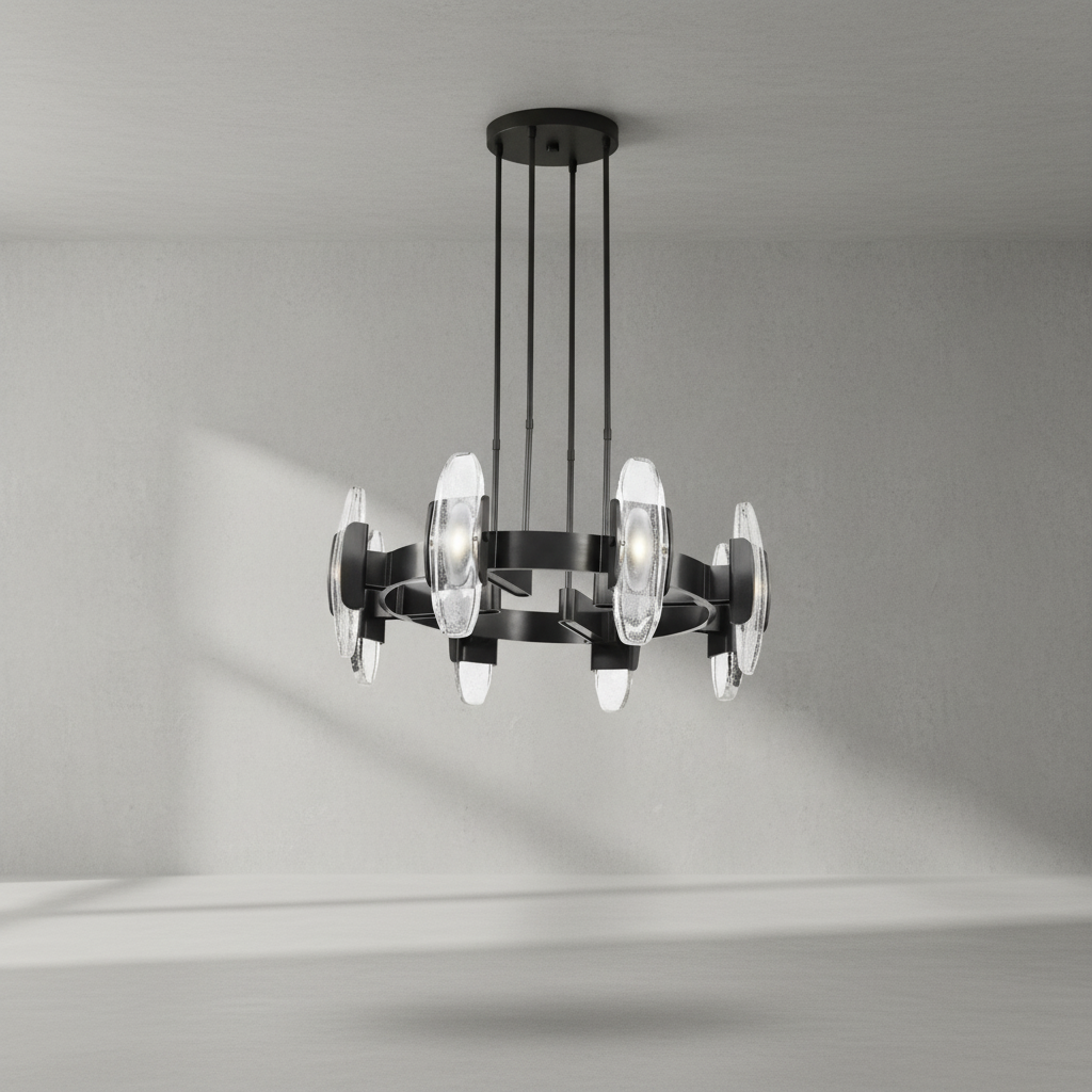 Riviko Veridian Glow Round Chandelier - Background Shot