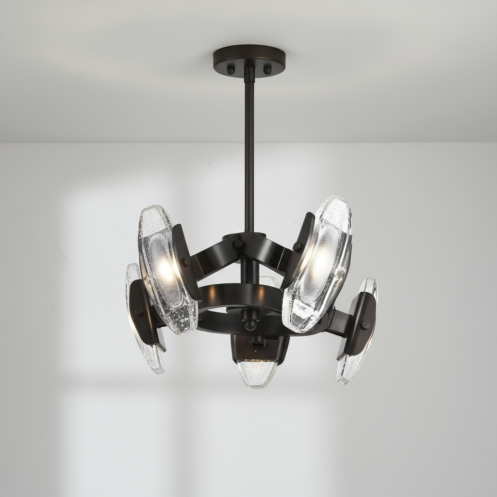 Riviko Veridian Radiance Round LED Chandelier - Background Shot