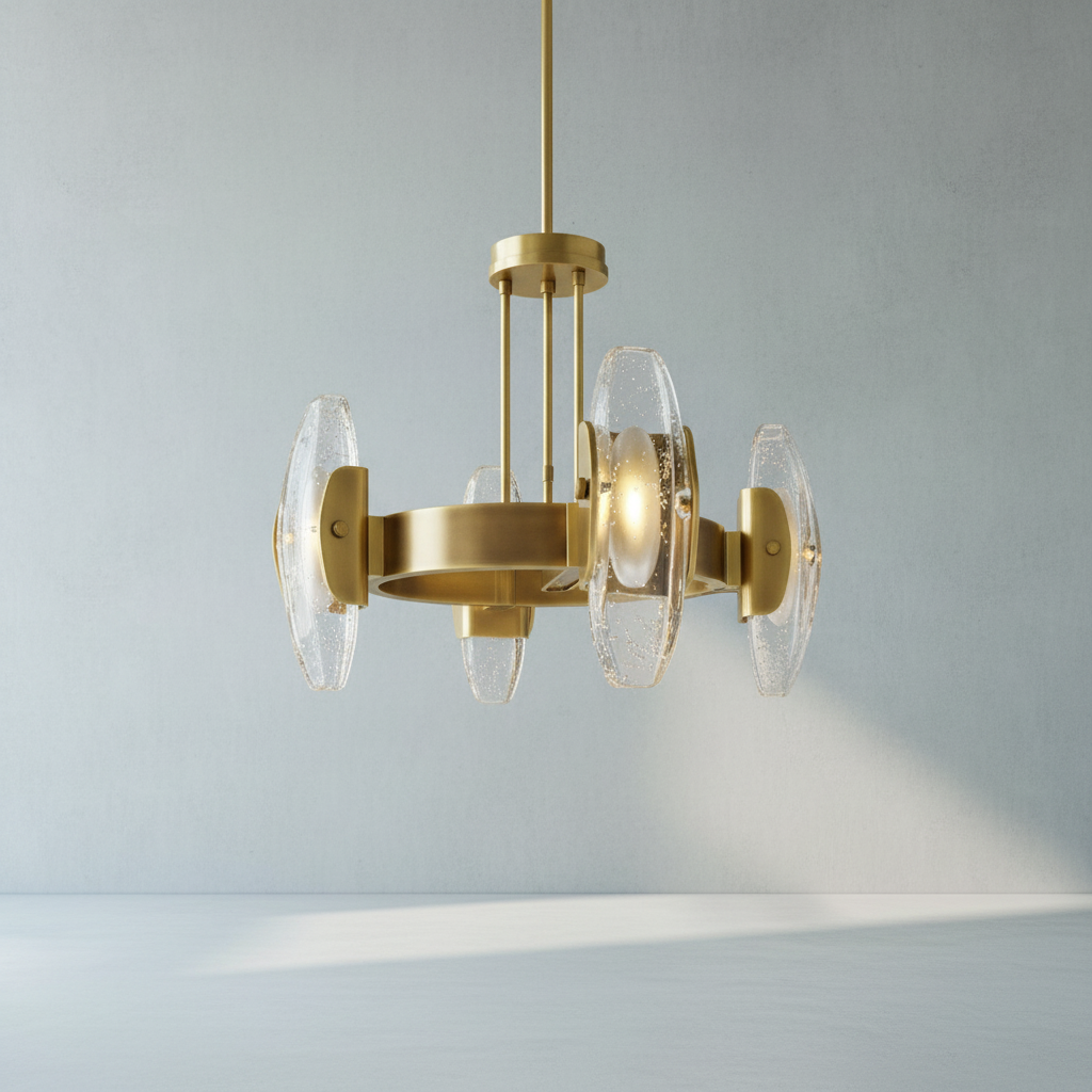 Riviko Veridian Radiance Round LED Chandelier - Background Shot