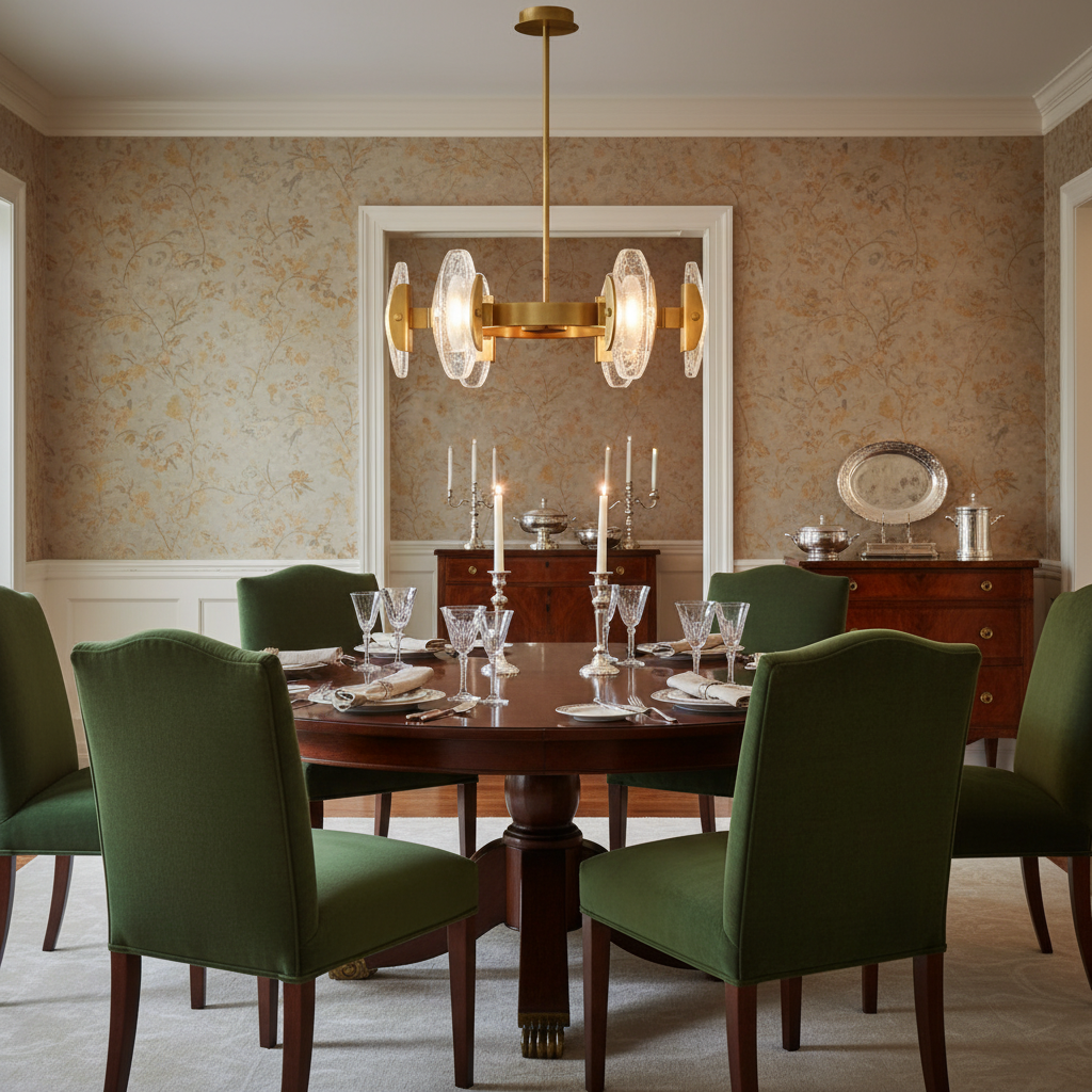 Riviko Veridian Radiance Round LED Chandelier - formal American dining room
