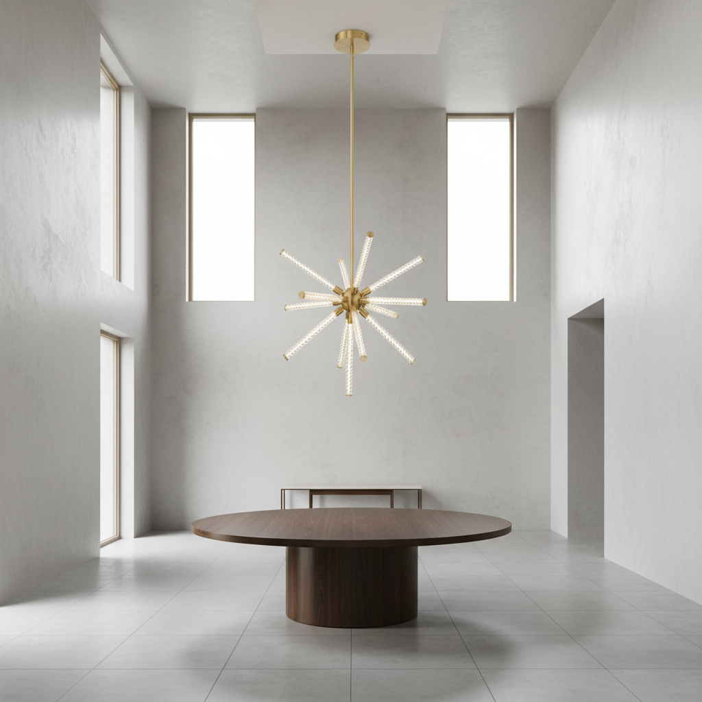 Riviko Aura Weave Round LED Chandelier - Background Shot