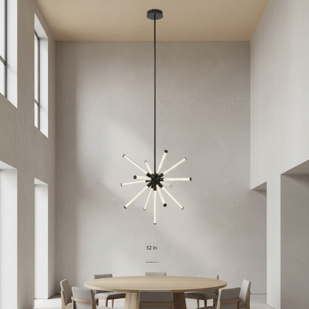 Riviko Aura Weave Round LED Chandelier - Background Shot