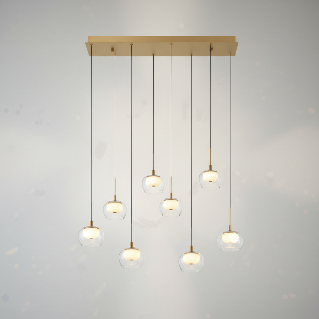 Riviko Aura Stream Linear LED Chandelier - Background Shot