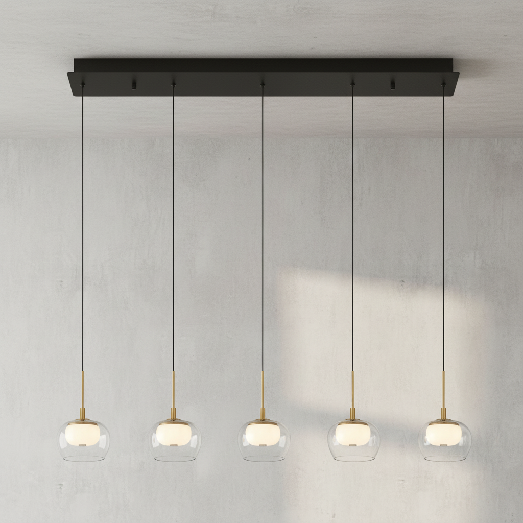 Riviko Aura Stream Linear LED Chandelier - Background Shot