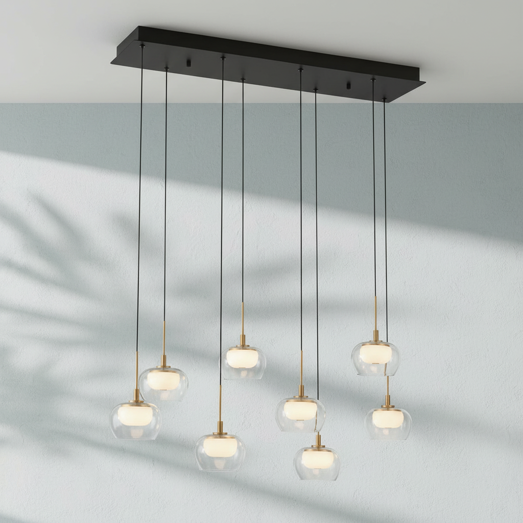 Riviko Aura Stream Linear LED Chandelier - Background Shot