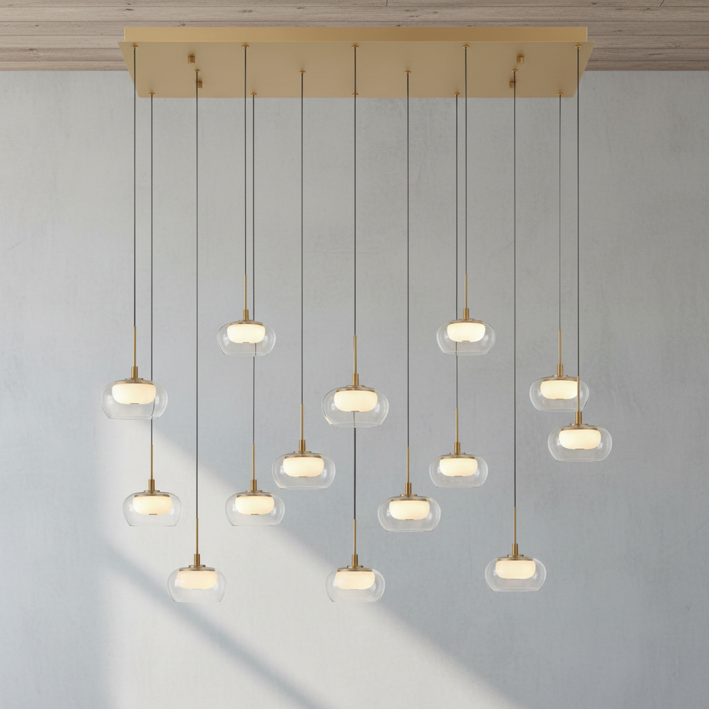 Riviko Aura Stream Linear LED Chandelier - Background Shot