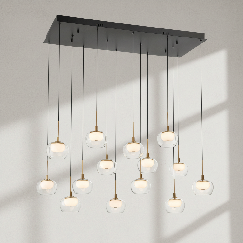 Riviko Aura Stream Linear LED Chandelier - Background Shot