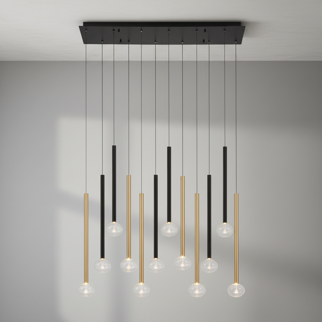 Riviko Aura Stream Linear LED Chandelier - Background Shot