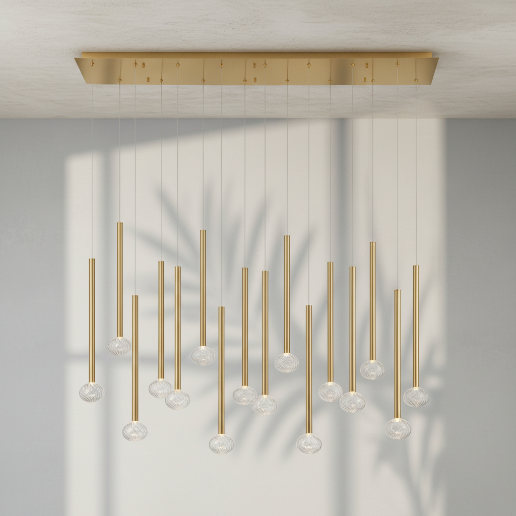 Riviko Aura Stream Linear LED Chandelier - Background Shot