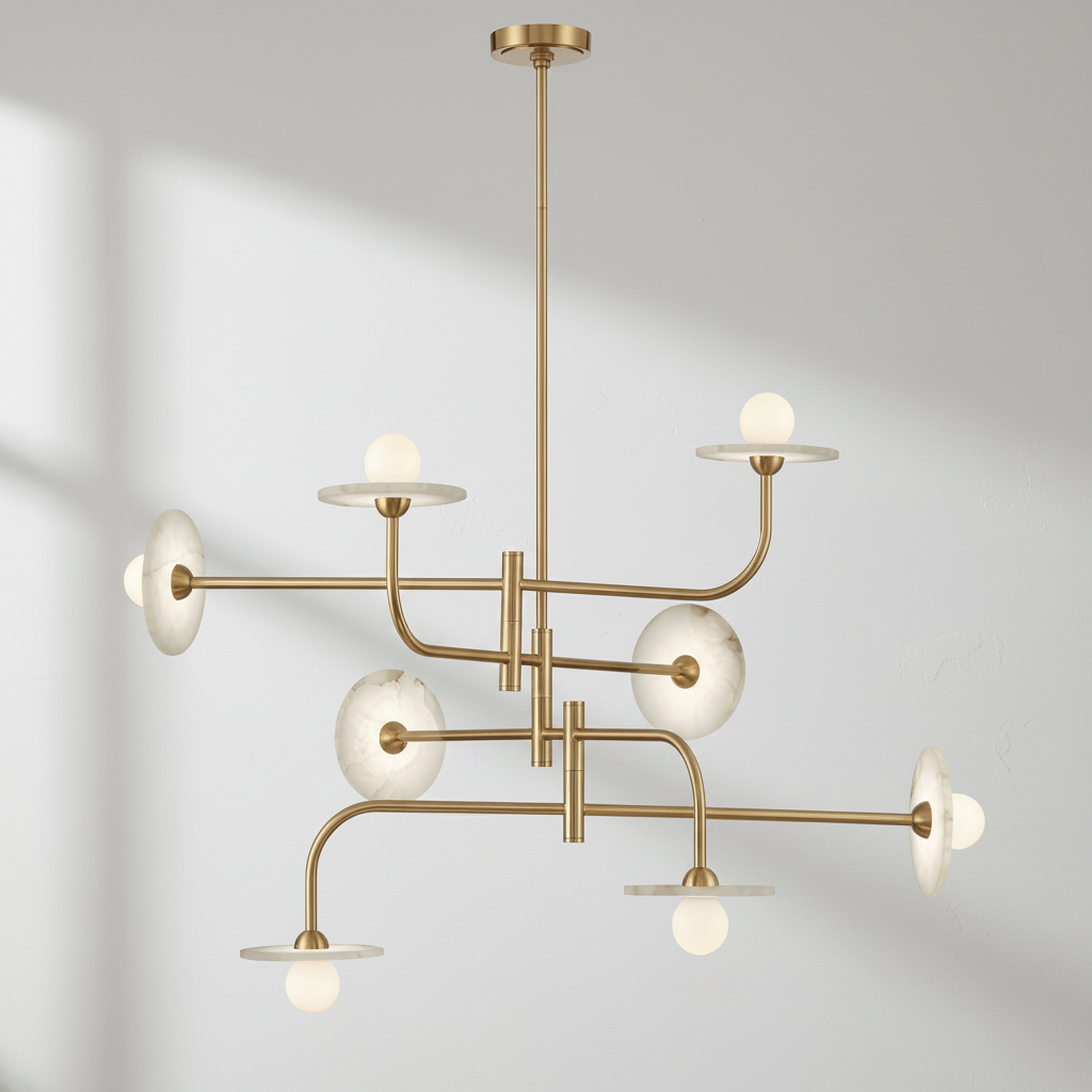 Riviko Alabaster Aura LED Chandelier - Background Shot