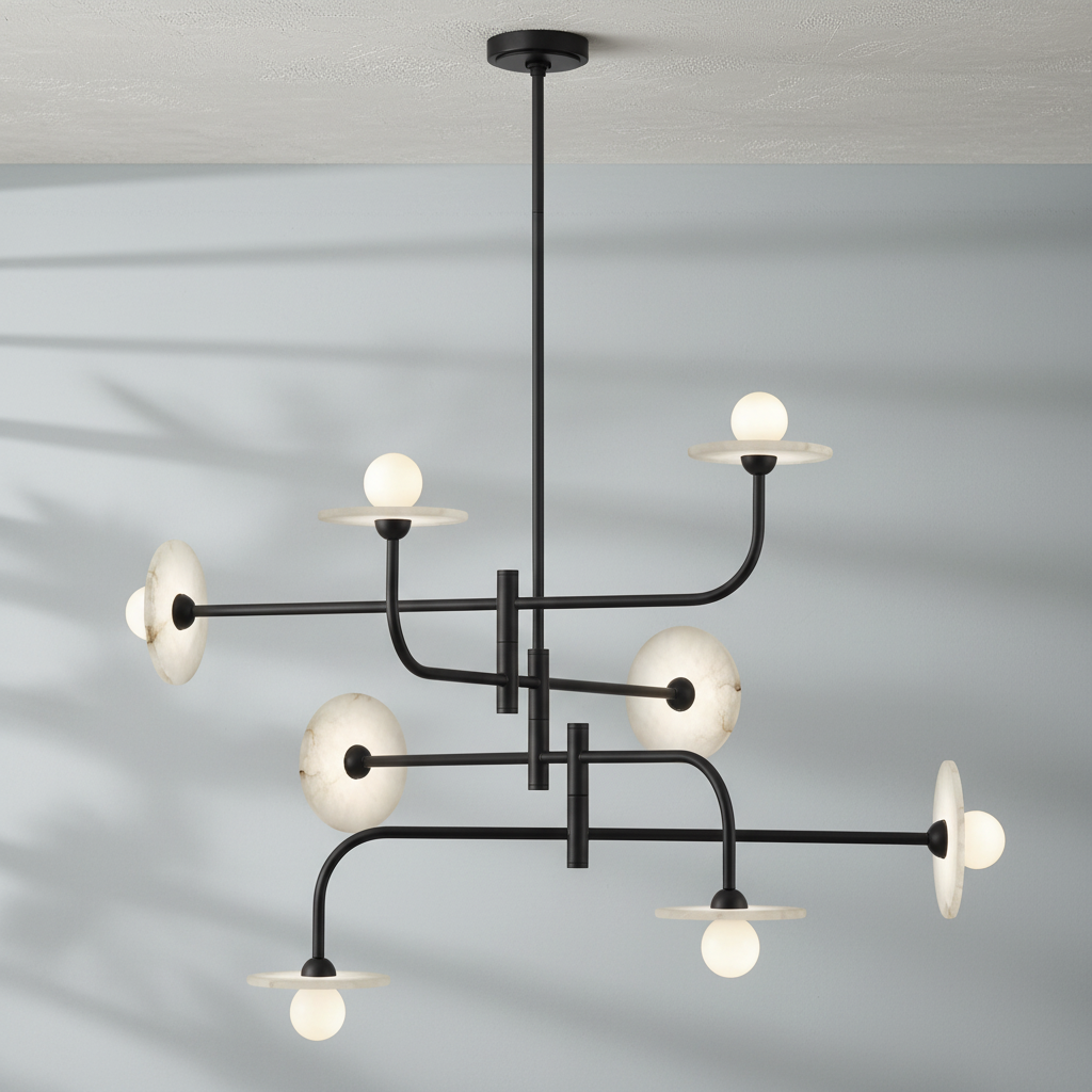Riviko Alabaster Aura LED Chandelier - Background Shot
