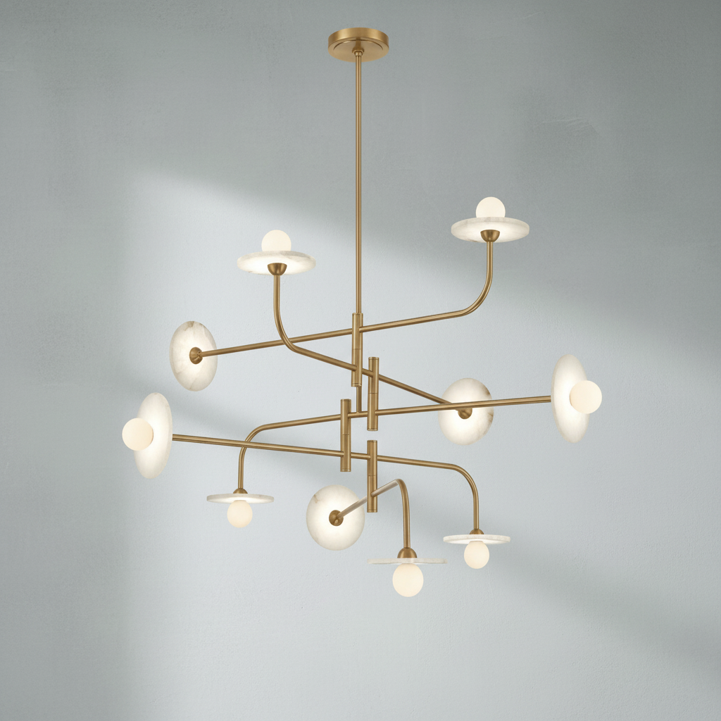 Riviko Alabaster Aura LED Chandelier - Background Shot