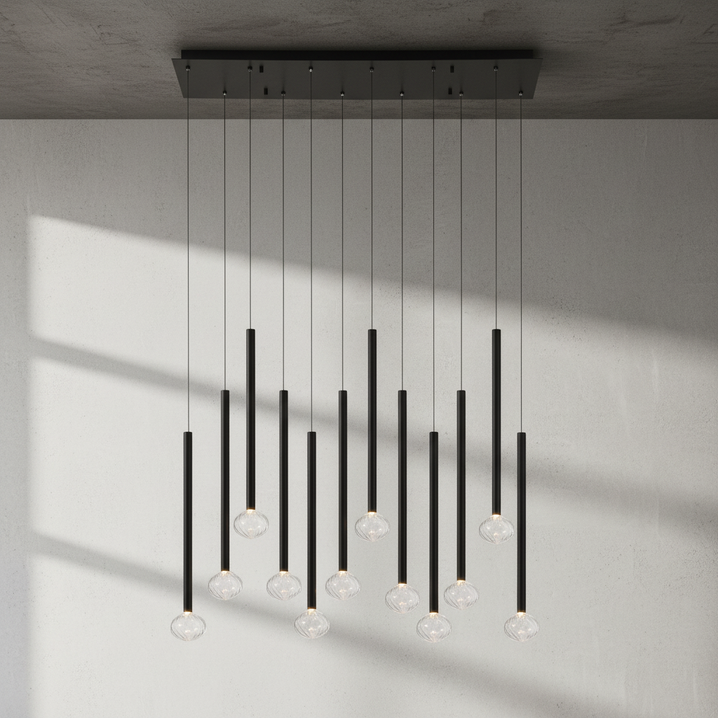 Riviko Aura Stream Linear LED Chandelier - Background Shot