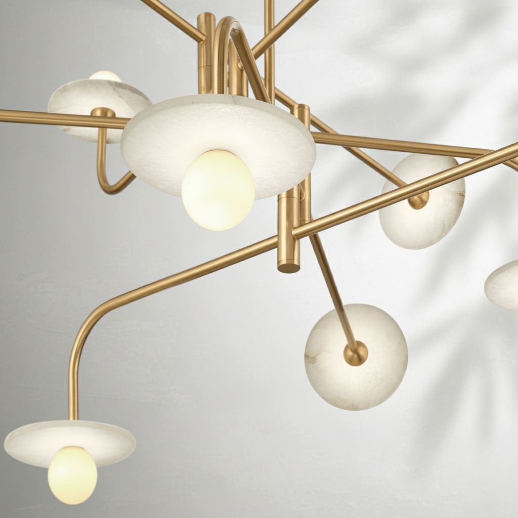 Riviko Alabaster Aura LED Chandelier - Background Shot