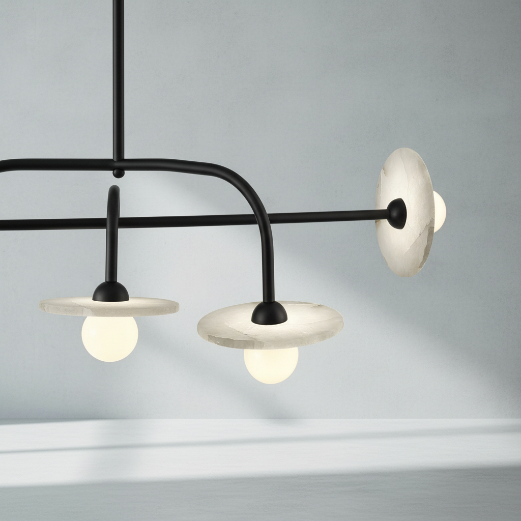 Riviko Alabaster Aura LED Chandelier - Background Shot