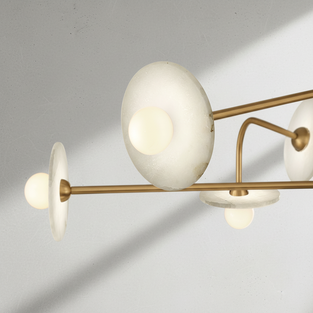 Riviko Alabaster Aura LED Chandelier - Background Shot