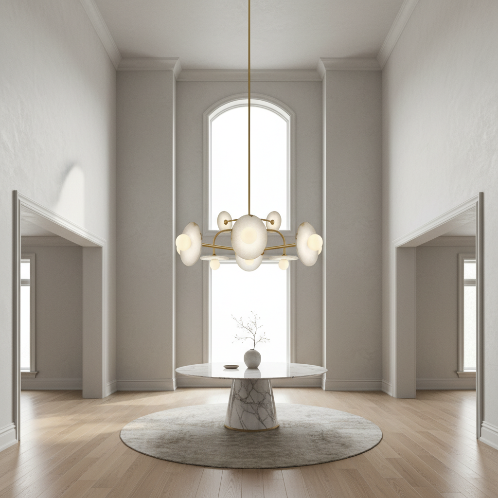 Riviko Alabaster Aura LED Chandelier - Background Shot