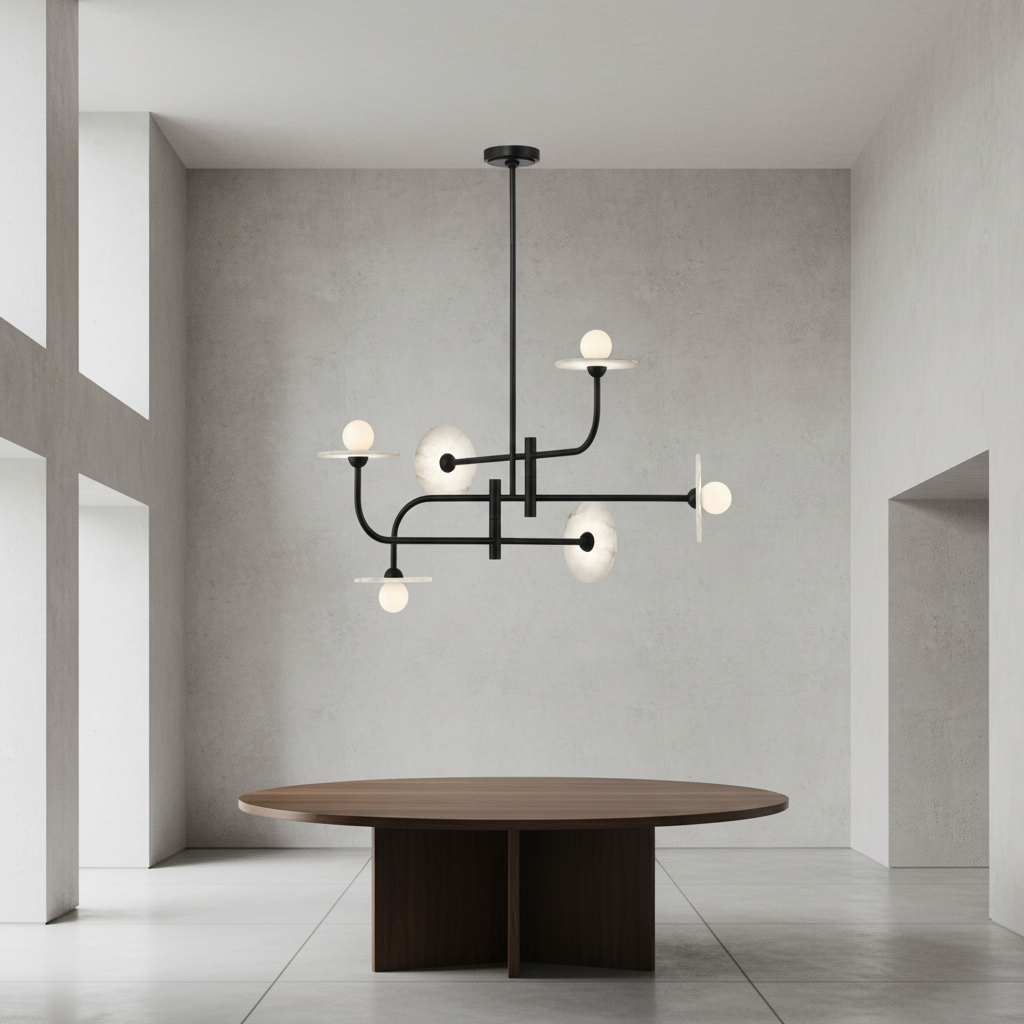 Riviko Alabaster Aura LED Chandelier - Background Shot