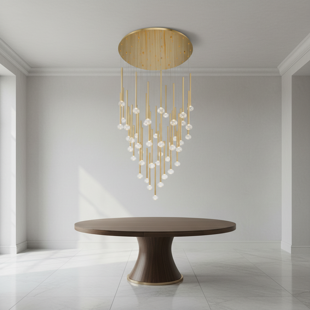 Riviko Aura Cascade Round LED Chandelier - Background Shot