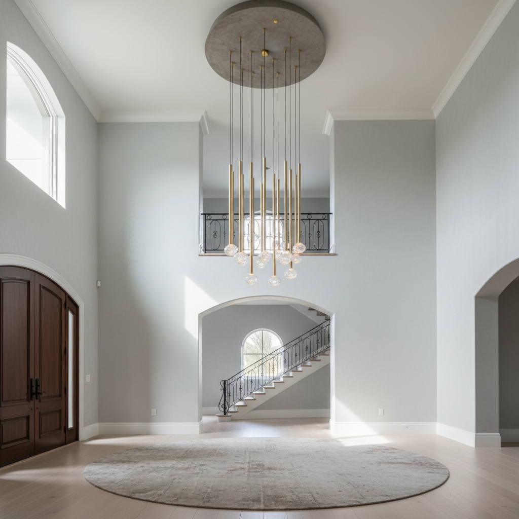 Riviko Aura Cascade Round LED Chandelier - Background Shot