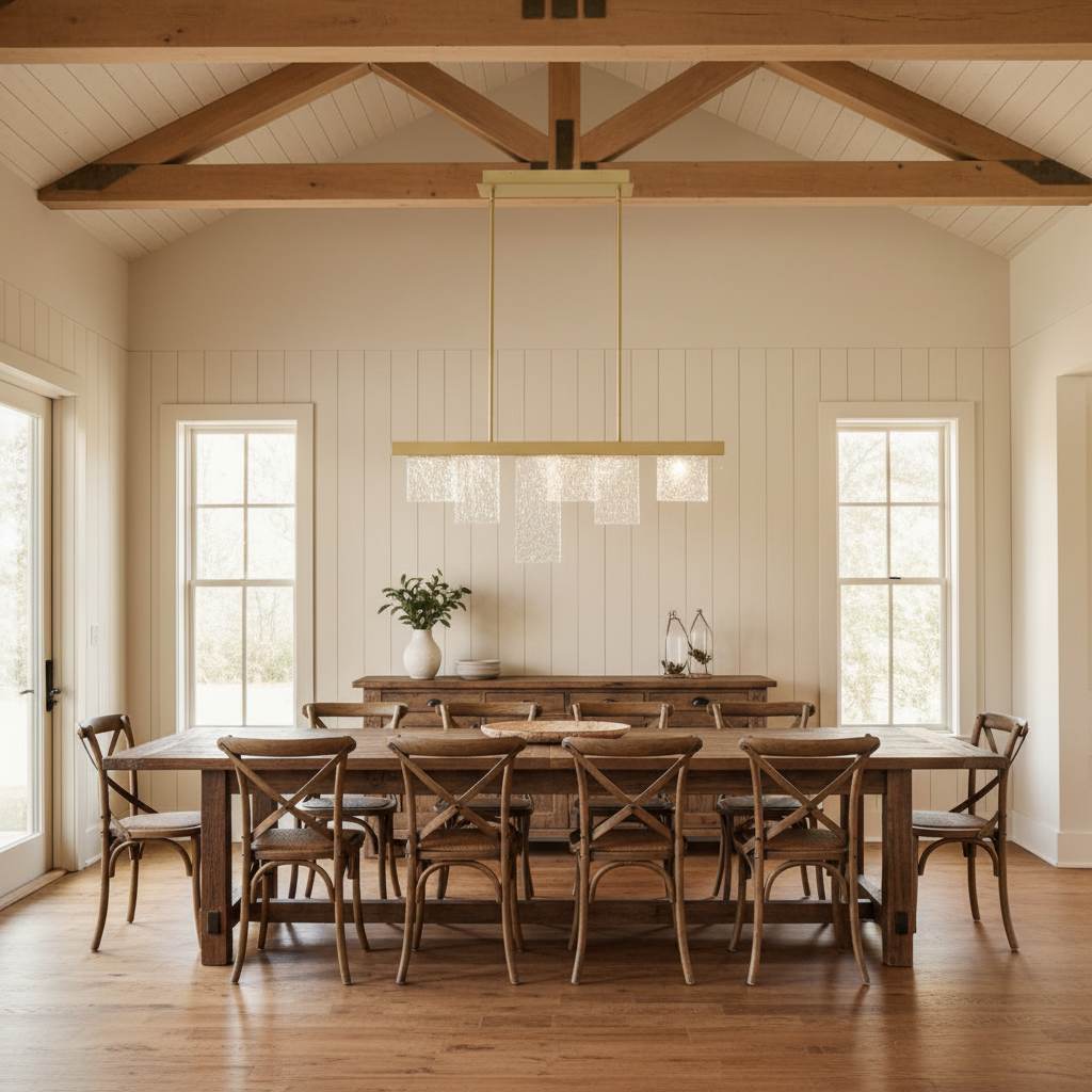 Riviko Aura Stream Linear LED Chandelier - modern American farmhouse dining room