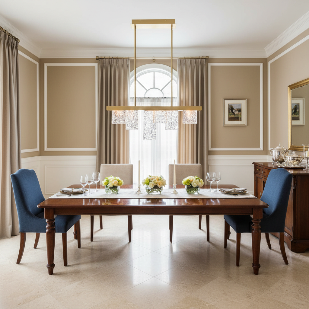 Riviko Aura Stream Linear LED Chandelier - American transitional dining room