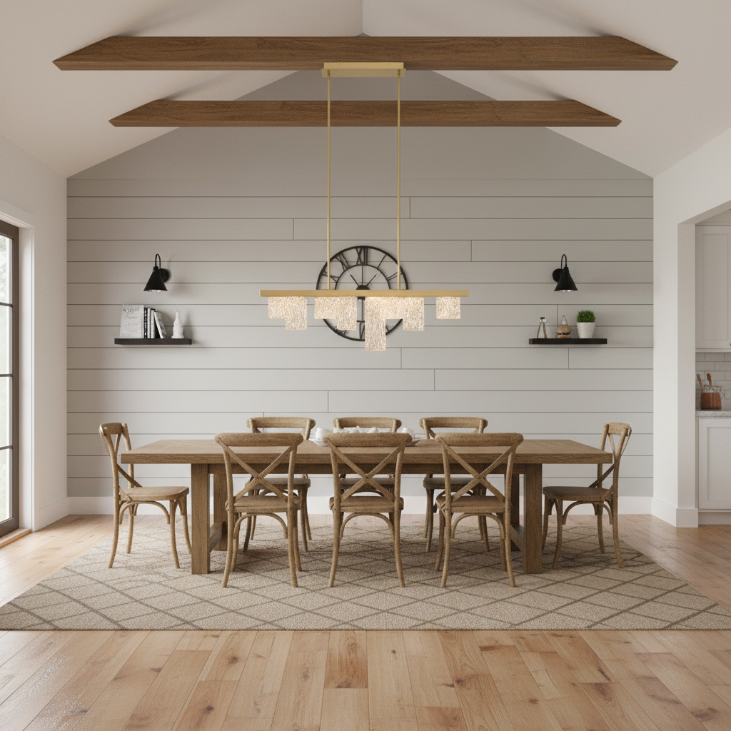 Riviko Harper Linear LED Chandelier - modern American farmhouse dining room