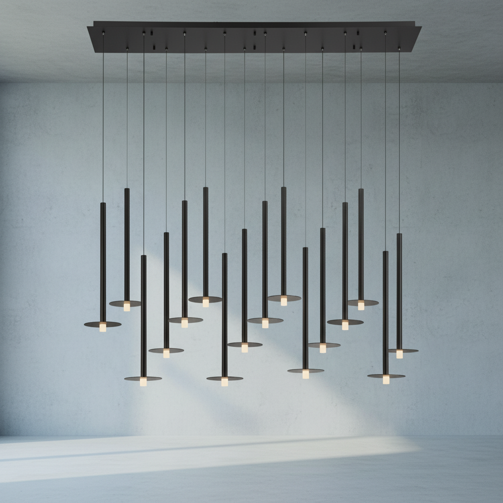 Riviko Aura Stream Linear LED Chandelier - Background Shot