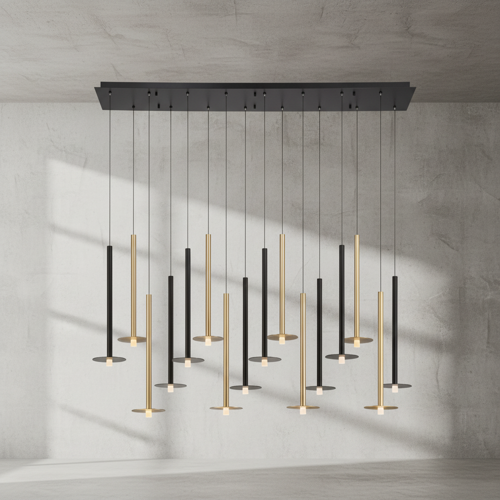 Riviko Aura Stream Linear LED Chandelier - Background Shot