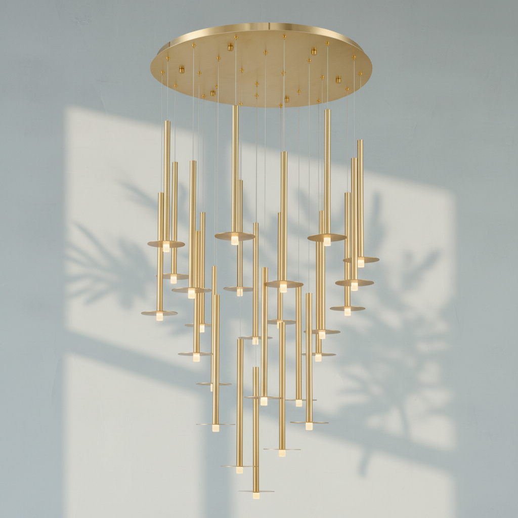 Riviko Aura Grandeur Round LED Chandelier - Background Shot