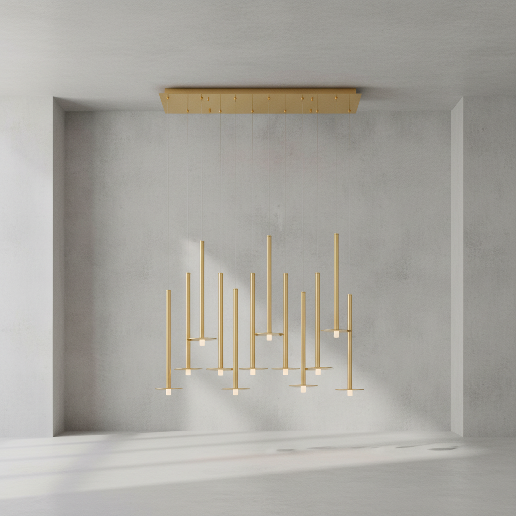 Riviko Aura Stream Linear LED Chandelier - Background Shot