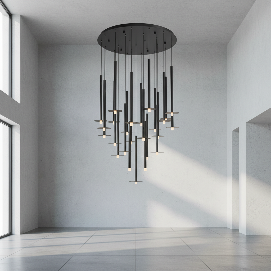 Riviko Aura Grandeur Round LED Chandelier - Background Shot