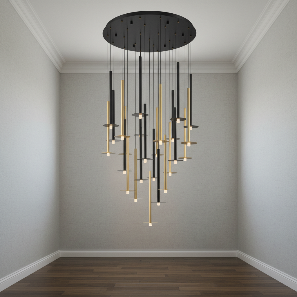 Riviko Aura Grandeur Round LED Chandelier - Background Shot