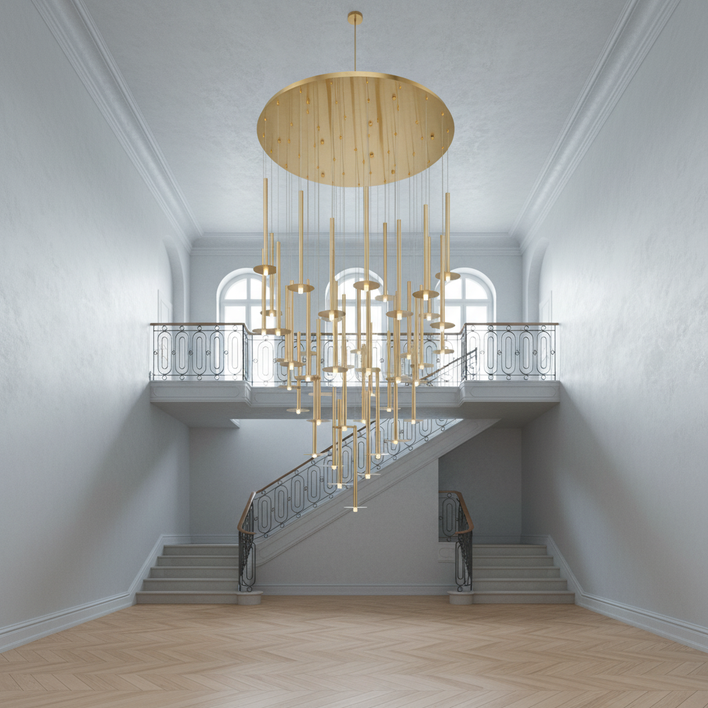 Riviko Aura Grandeur Round LED Chandelier - Background Shot