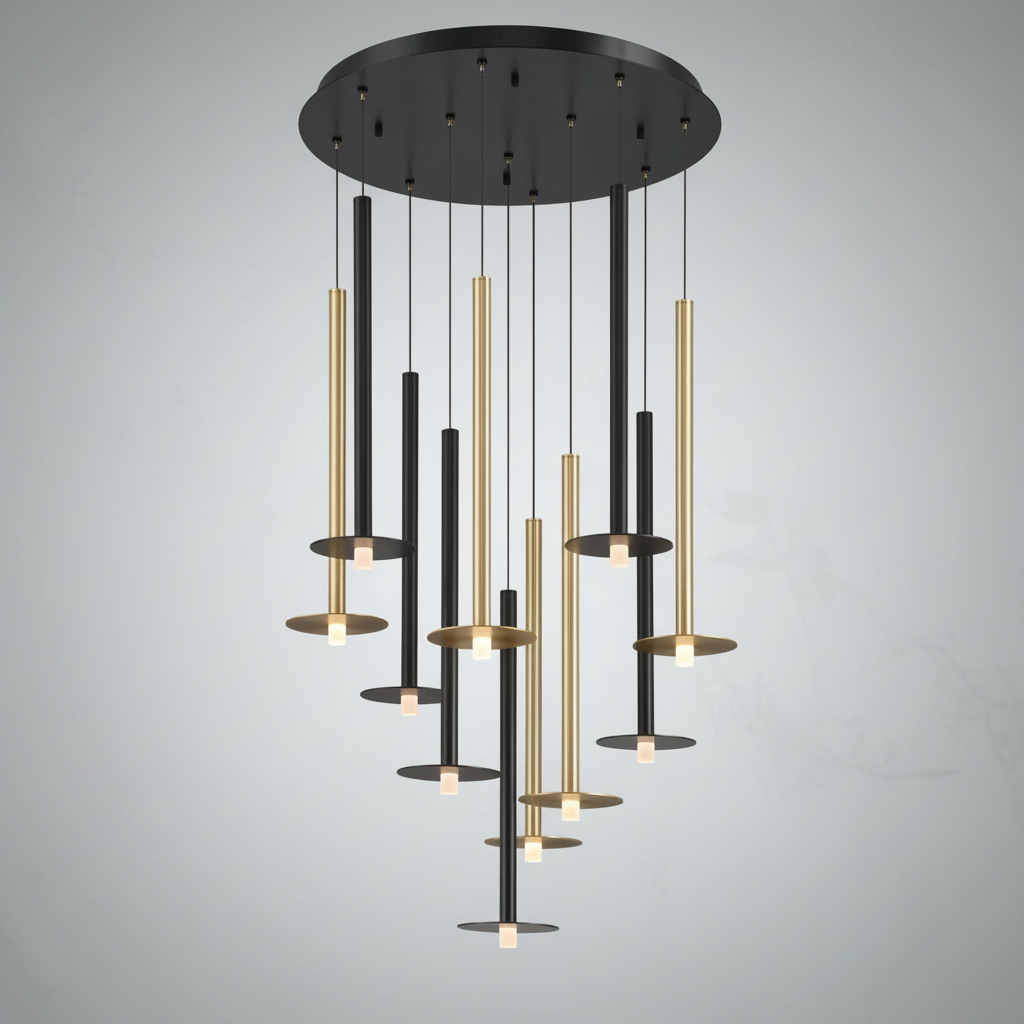 Riviko Aura Grandeur Round LED Chandelier - Background Shot