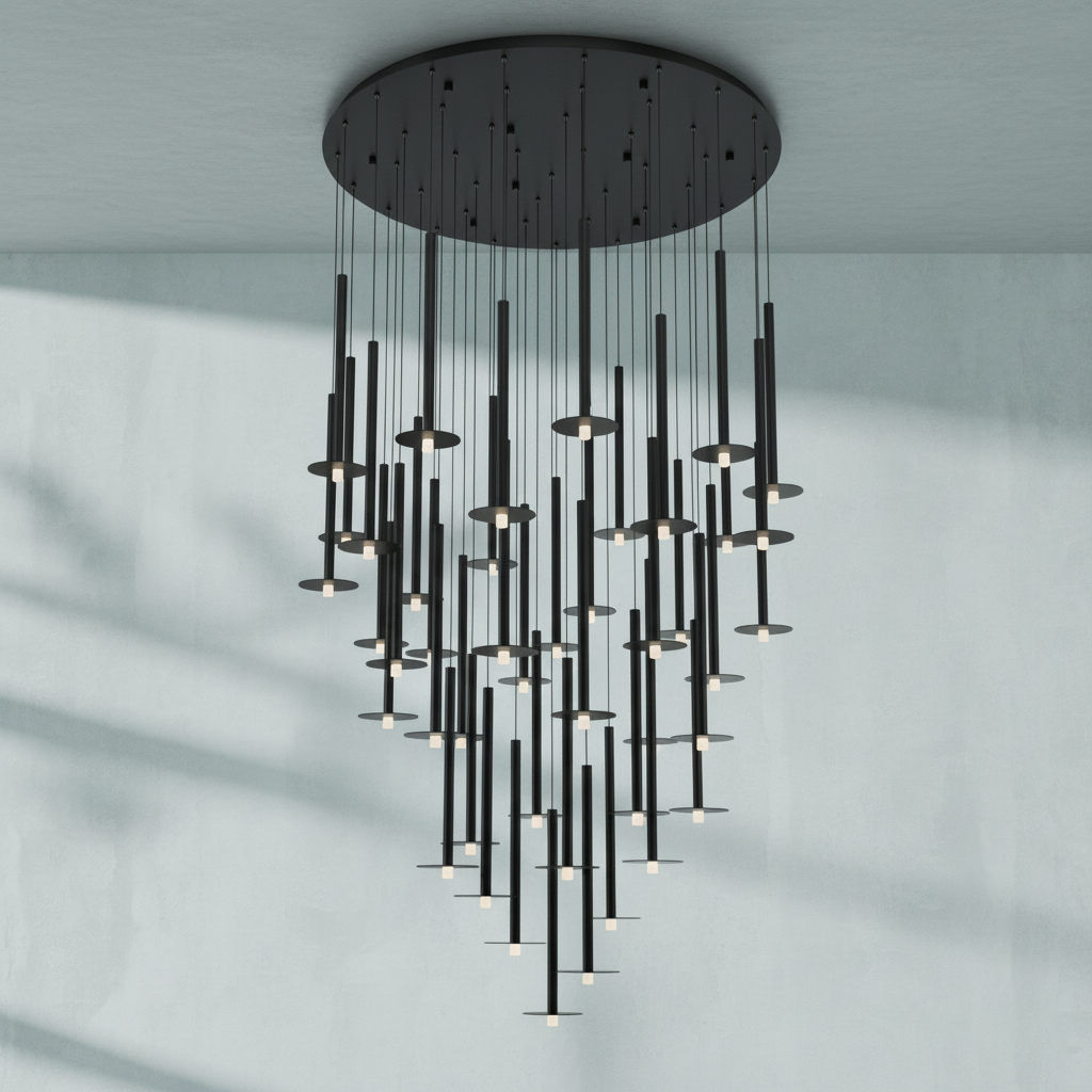 Riviko Aura Grandeur Round LED Chandelier - Background Shot