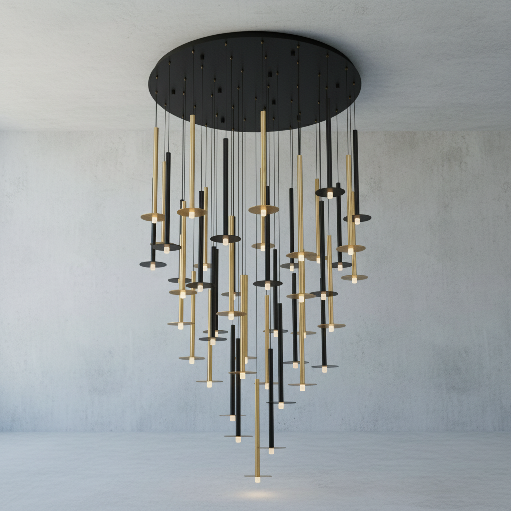 Riviko Aura Grandeur Round LED Chandelier - Background Shot