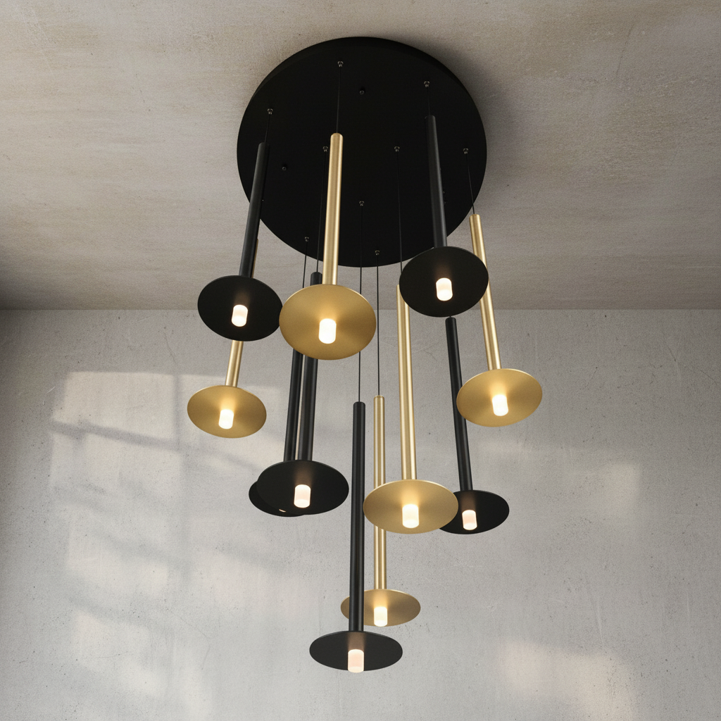 Riviko Aura Grandeur Round LED Chandelier - Background Shot