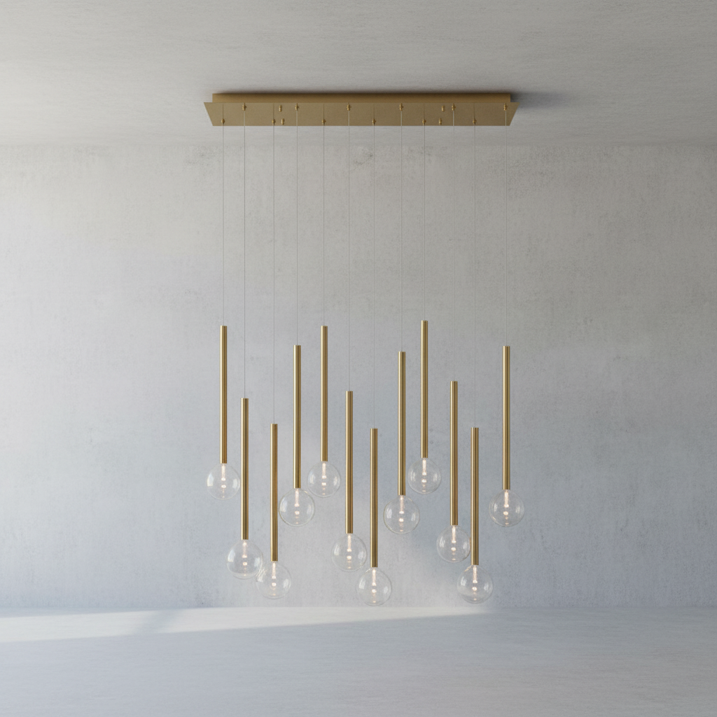 Riviko Aura Stream Linear LED Chandelier - Background Shot